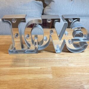 Silver Love LED Wall Decor
